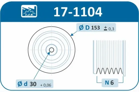 Riemenscheibe, Kurbelwelle IJS GROUP 17-1104 Bild Riemenscheibe, Kurbelwelle IJS GROUP 17-1104