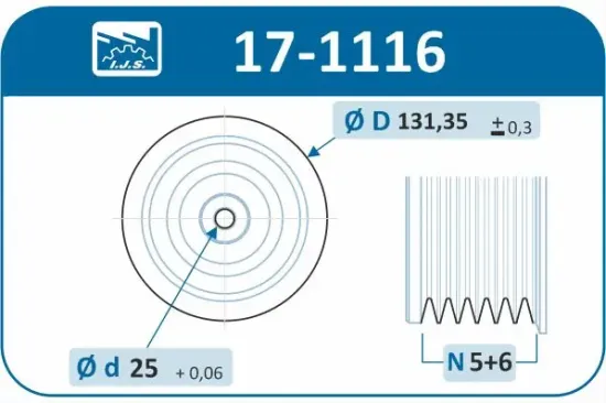 Riemenscheibe, Kurbelwelle IJS GROUP 17-1116 Bild Riemenscheibe, Kurbelwelle IJS GROUP 17-1116