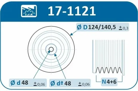 Riemenscheibe, Kurbelwelle IJS GROUP 17-1121 Bild Riemenscheibe, Kurbelwelle IJS GROUP 17-1121