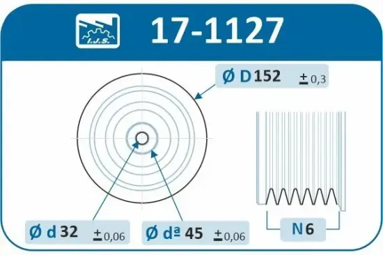 Riemenscheibe, Kurbelwelle IJS GROUP 17-1127 Bild Riemenscheibe, Kurbelwelle IJS GROUP 17-1127