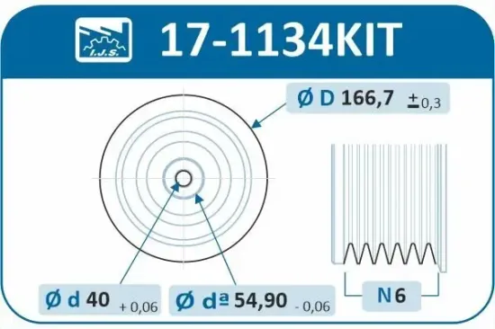 Riemenscheibensatz, Kurbelwelle IJS GROUP 17-1134KIT Bild Riemenscheibensatz, Kurbelwelle IJS GROUP 17-1134KIT