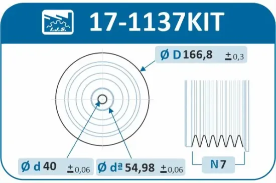 Riemenscheibensatz, Kurbelwelle IJS GROUP 17-1137KIT Bild Riemenscheibensatz, Kurbelwelle IJS GROUP 17-1137KIT