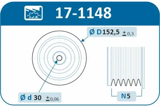 Riemenscheibe, Kurbelwelle IJS GROUP 17-1148 Bild Riemenscheibe, Kurbelwelle IJS GROUP 17-1148
