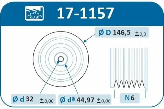 Riemenscheibe, Kurbelwelle IJS GROUP 17-1157 Bild Riemenscheibe, Kurbelwelle IJS GROUP 17-1157