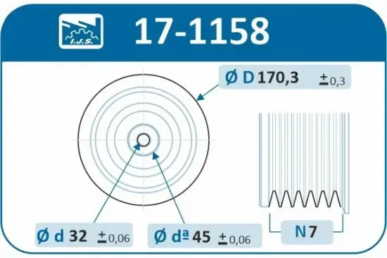 Riemenscheibe, Kurbelwelle IJS GROUP 17-1158 Bild Riemenscheibe, Kurbelwelle IJS GROUP 17-1158