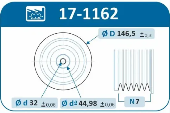 Riemenscheibe, Kurbelwelle IJS GROUP 17-1162 Bild Riemenscheibe, Kurbelwelle IJS GROUP 17-1162