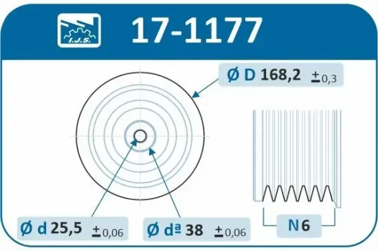 Riemenscheibe, Kurbelwelle IJS GROUP 17-1177 Bild Riemenscheibe, Kurbelwelle IJS GROUP 17-1177