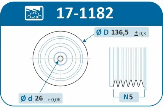 Riemenscheibe, Kurbelwelle IJS GROUP 17-1182 Bild Riemenscheibe, Kurbelwelle IJS GROUP 17-1182