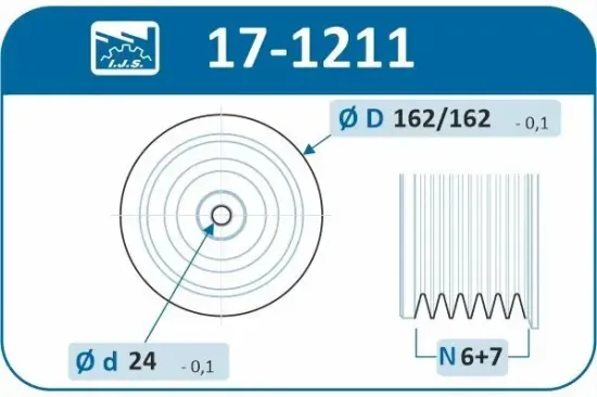 Riemenscheibe, Kurbelwelle IJS GROUP 17-1211 Bild Riemenscheibe, Kurbelwelle IJS GROUP 17-1211