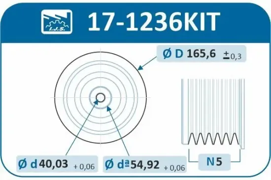 Riemenscheibe, Kurbelwelle IJS GROUP 17-1236KIT Bild Riemenscheibe, Kurbelwelle IJS GROUP 17-1236KIT