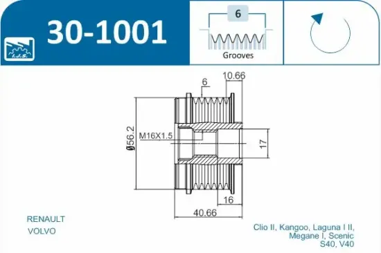 Generatorfreilauf IJS GROUP 30-1001 Bild Generatorfreilauf IJS GROUP 30-1001