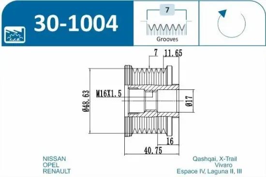 Generatorfreilauf IJS GROUP 30-1004 Bild Generatorfreilauf IJS GROUP 30-1004