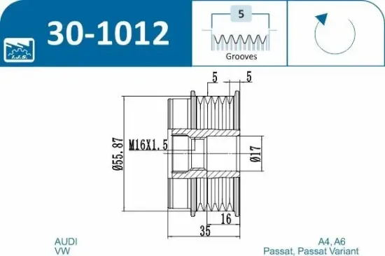 Generatorfreilauf IJS GROUP 30-1012 Bild Generatorfreilauf IJS GROUP 30-1012