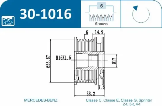 Generatorfreilauf IJS GROUP 30-1016 Bild Generatorfreilauf IJS GROUP 30-1016