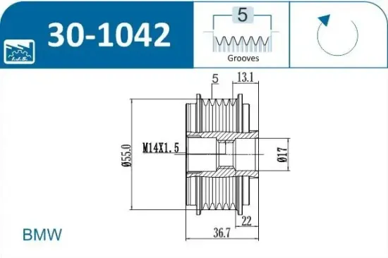 Generatorfreilauf IJS GROUP 30-1042 Bild Generatorfreilauf IJS GROUP 30-1042