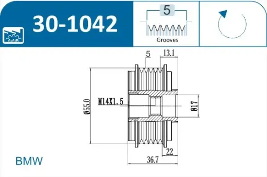 Generatorfreilauf IJS GROUP 30-1042 Bild Generatorfreilauf IJS GROUP 30-1042