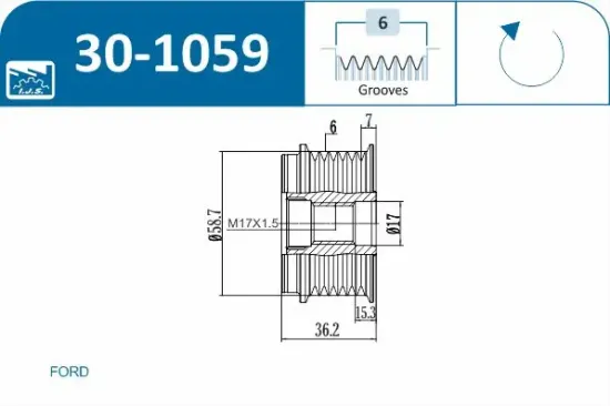 Generatorfreilauf IJS GROUP 30-1059 Bild Generatorfreilauf IJS GROUP 30-1059