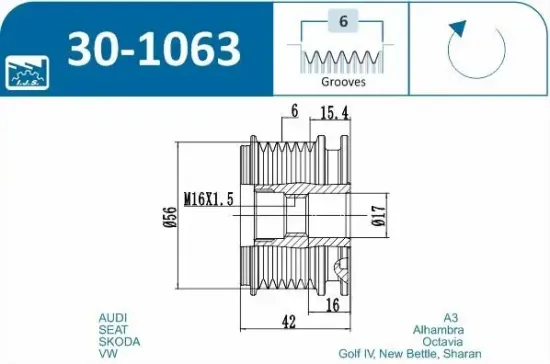 Generatorfreilauf IJS GROUP 30-1063 Bild Generatorfreilauf IJS GROUP 30-1063