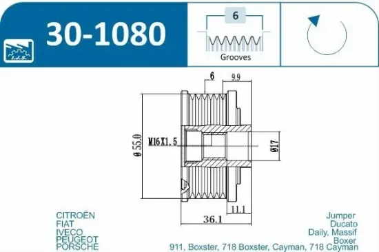 Generatorfreilauf IJS GROUP 30-1080 Bild Generatorfreilauf IJS GROUP 30-1080