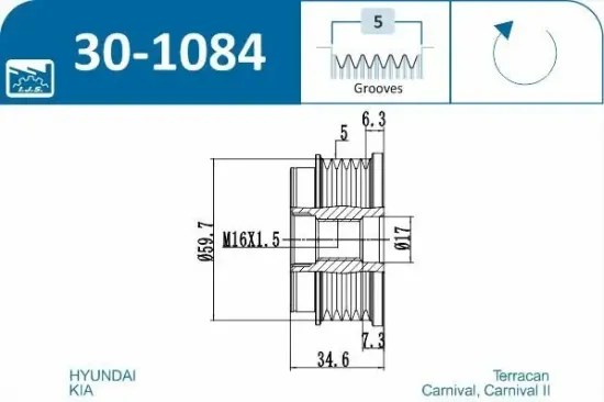 Generatorfreilauf IJS GROUP 30-1084 Bild Generatorfreilauf IJS GROUP 30-1084