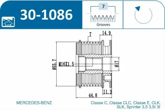 Generatorfreilauf IJS GROUP 30-1086 Bild Generatorfreilauf IJS GROUP 30-1086