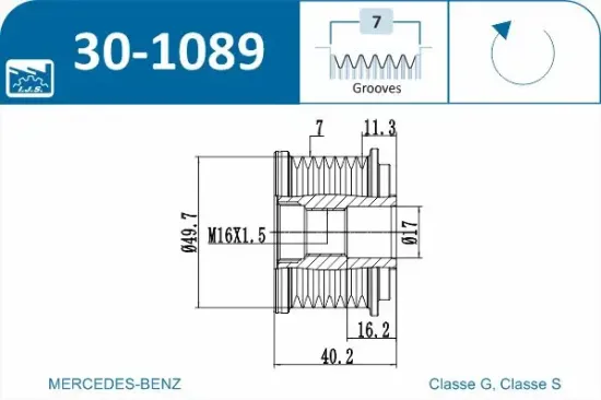 Generatorfreilauf IJS GROUP 30-1089 Bild Generatorfreilauf IJS GROUP 30-1089