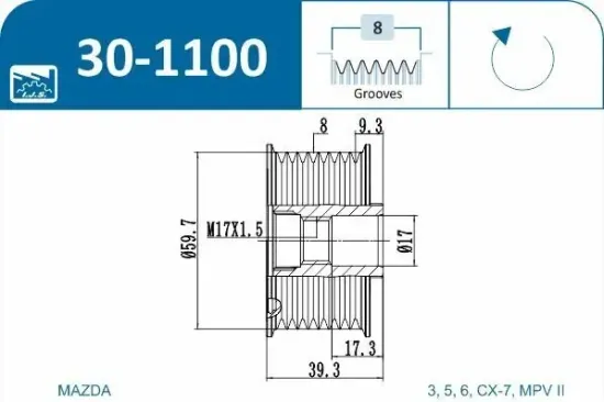 Generatorfreilauf IJS GROUP 30-1100 Bild Generatorfreilauf IJS GROUP 30-1100