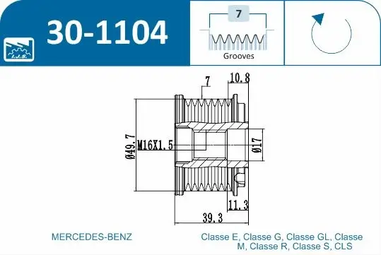 Generatorfreilauf IJS GROUP 30-1104 Bild Generatorfreilauf IJS GROUP 30-1104