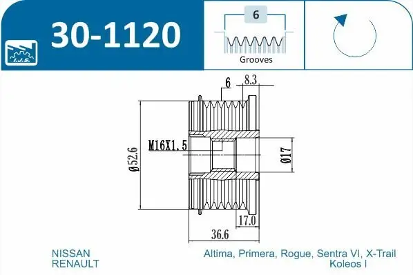 Generatorfreilauf IJS GROUP 30-1120 Bild Generatorfreilauf IJS GROUP 30-1120