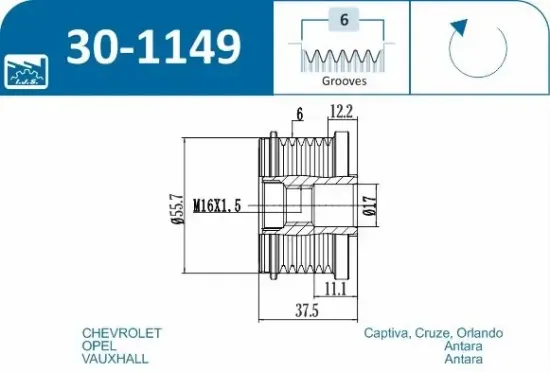 Generatorfreilauf IJS GROUP 30-1149 Bild Generatorfreilauf IJS GROUP 30-1149