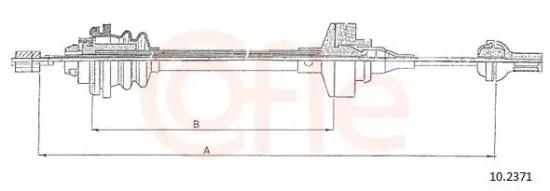 Seilzug, Kupplungsbetätigung COFLE 10.2371 Bild Seilzug, Kupplungsbetätigung COFLE 10.2371