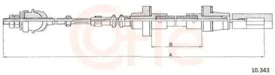 Seilzug, Kupplungsbetätigung COFLE 10.343 Bild Seilzug, Kupplungsbetätigung COFLE 10.343