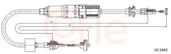 Seilzug, Kupplungsbetätigung COFLE 10.3442 Bild Seilzug, Kupplungsbetätigung COFLE 10.3442