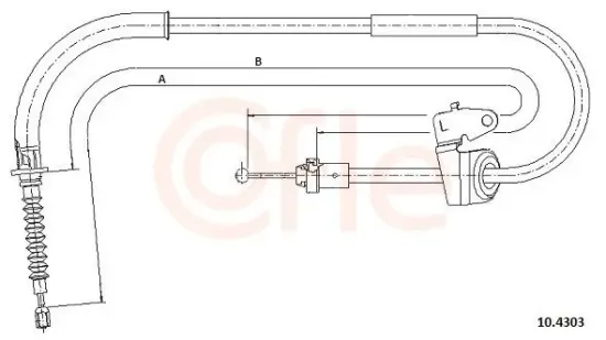 Seilzug, Feststellbremse links COFLE 10.4303 Bild Seilzug, Feststellbremse links COFLE 10.4303