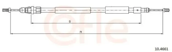 Seilzug, Feststellbremse hinten links COFLE 10.4661 Bild Seilzug, Feststellbremse hinten links COFLE 10.4661