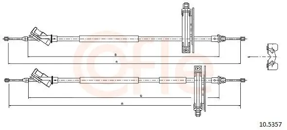 Seilzug, Feststellbremse hinten COFLE 10.5357