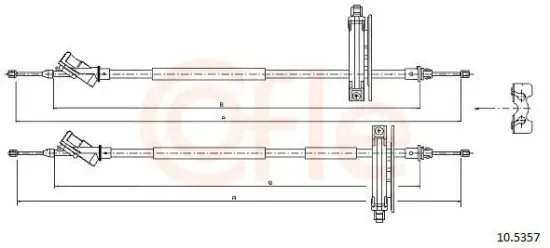 Seilzug, Feststellbremse hinten COFLE 10.5357 Bild Seilzug, Feststellbremse hinten COFLE 10.5357