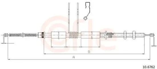 Seilzug, Feststellbremse hinten rechts COFLE 10.6762 Bild Seilzug, Feststellbremse hinten rechts COFLE 10.6762