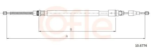 Seilzug, Feststellbremse COFLE 10.6774 Bild Seilzug, Feststellbremse COFLE 10.6774