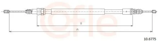 Seilzug, Feststellbremse hinten links hinten rechts COFLE 10.6775 Bild Seilzug, Feststellbremse hinten links hinten rechts COFLE 10.6775