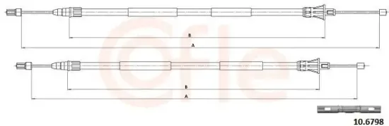 Seilzug, Feststellbremse hinten COFLE 10.6798 Bild Seilzug, Feststellbremse hinten COFLE 10.6798