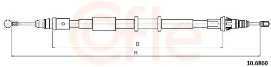 Seilzug, Feststellbremse hinten links hinten rechts COFLE 10.6860 Bild Seilzug, Feststellbremse hinten links hinten rechts COFLE 10.6860