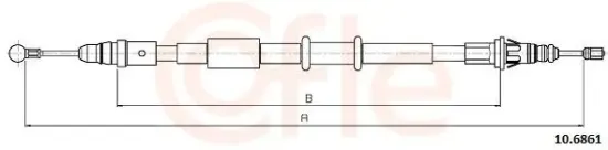 Seilzug, Feststellbremse hinten links hinten rechts COFLE 10.6861 Bild Seilzug, Feststellbremse hinten links hinten rechts COFLE 10.6861