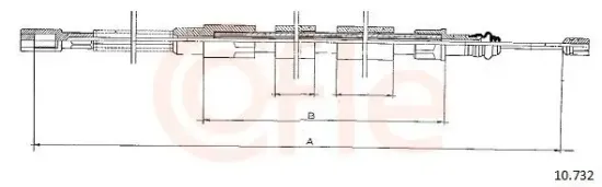 Seilzug, Feststellbremse hinten links COFLE 10.732 Bild Seilzug, Feststellbremse hinten links COFLE 10.732