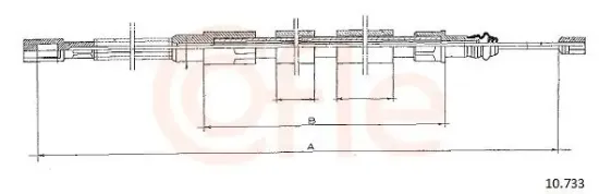 Seilzug, Feststellbremse hinten rechts COFLE 10.733 Bild Seilzug, Feststellbremse hinten rechts COFLE 10.733