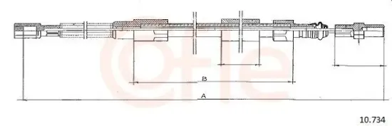 Seilzug, Feststellbremse hinten links hinten rechts COFLE 10.734 Bild Seilzug, Feststellbremse hinten links hinten rechts COFLE 10.734