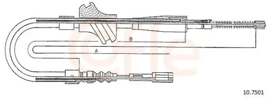Seilzug, Feststellbremse hinten links COFLE 10.7501 Bild Seilzug, Feststellbremse hinten links COFLE 10.7501