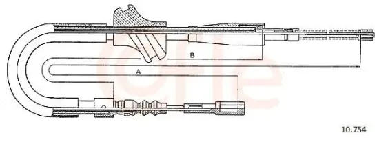 Seilzug, Feststellbremse hinten rechts COFLE 10.754 Bild Seilzug, Feststellbremse hinten rechts COFLE 10.754