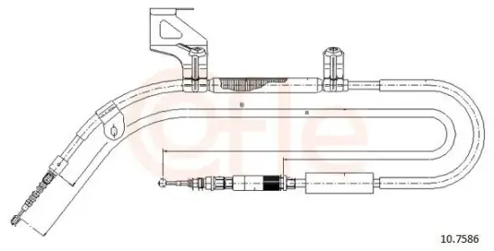 Seilzug, Feststellbremse hinten links COFLE 10.7586 Bild Seilzug, Feststellbremse hinten links COFLE 10.7586