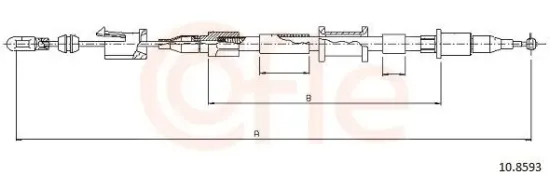 Seilzug, Feststellbremse rechts COFLE 10.8593 Bild Seilzug, Feststellbremse rechts COFLE 10.8593
